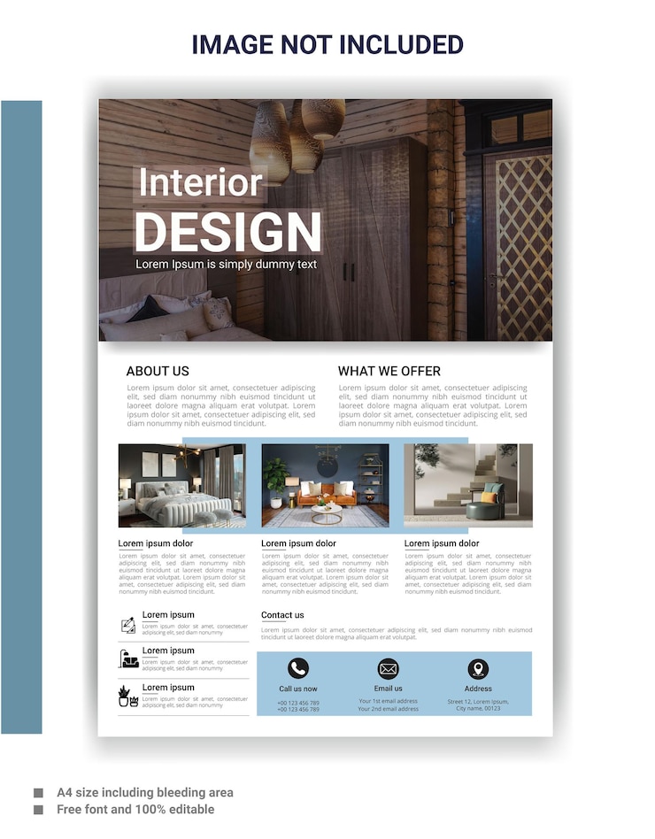 Vector corporate flyer template for interior design