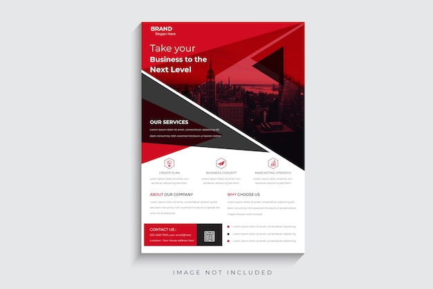 Corporate flyer template premium red