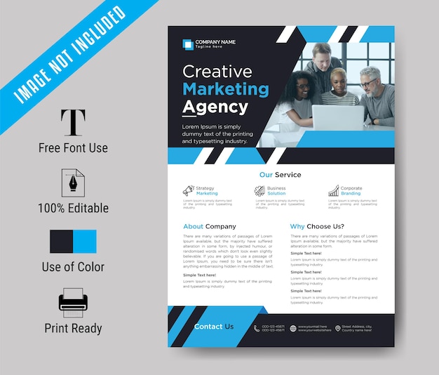 Corporate flyer template premium vector