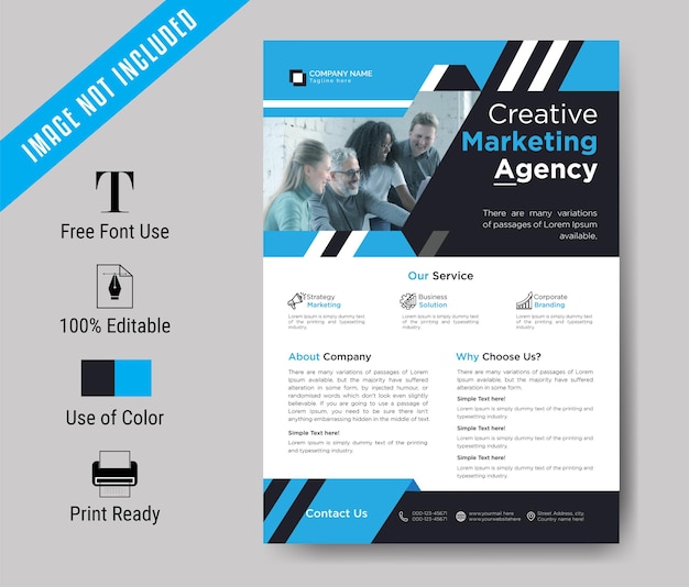 Corporate flyer template premium vector