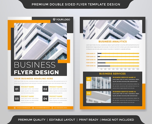 corporate flyer template with minimalist and abstract style