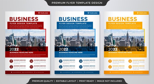 Corporate flyer template with minimalist and premium style use for company profile and poster