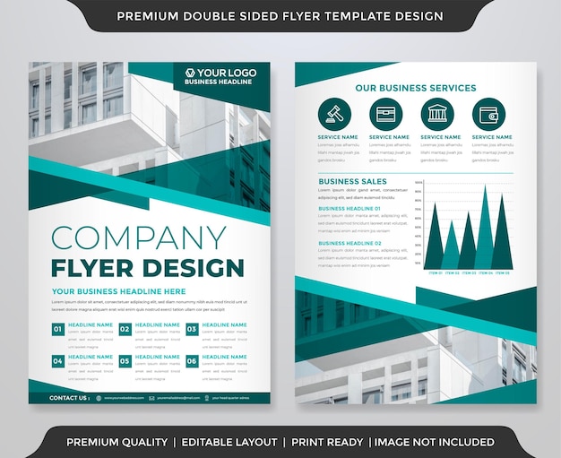 corporate flyer template with modern and abstract style