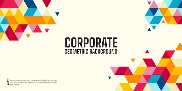 使用されるウェブサイトのバナーポスターチラシカードパンフレットへの企業の幾何学的背景