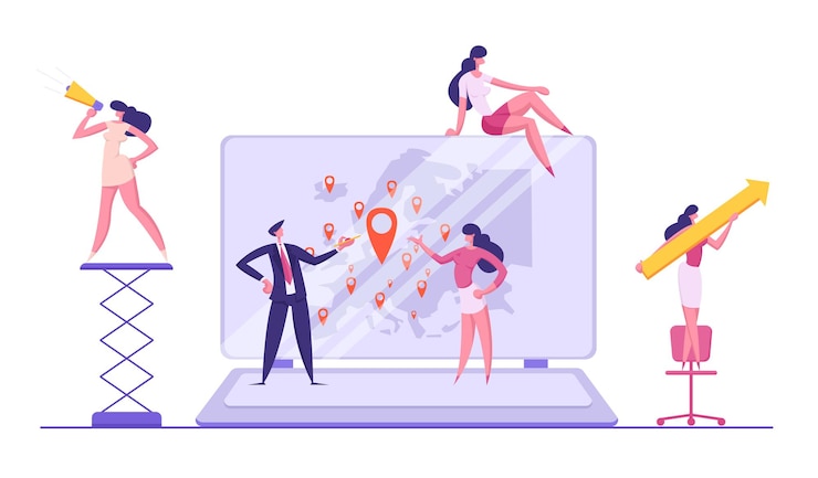 Vector corporate global business concept illustration