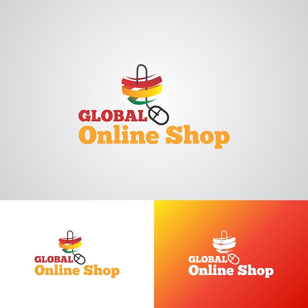 Corporate global online shop logo ontwerpsjabloon