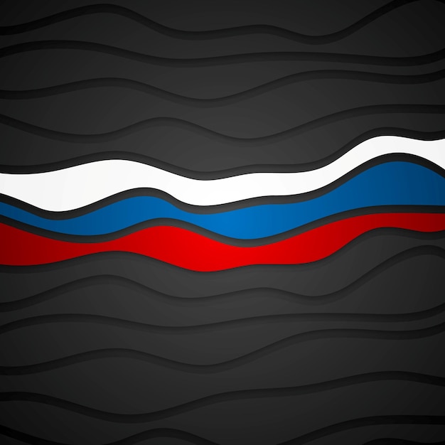 Corporate golvende heldere abstracte achtergrond Russische vlag kleuren Vector kunst design