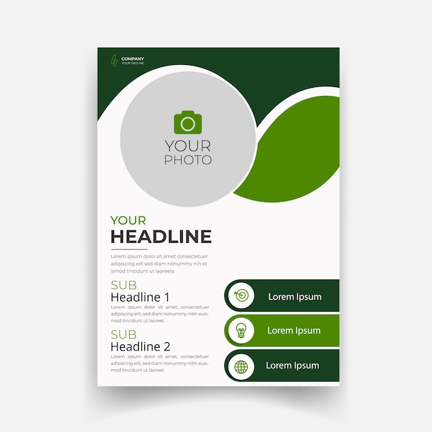 Vector corporate green business flyer template