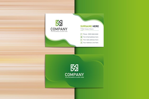 Corporate green gradient business card design