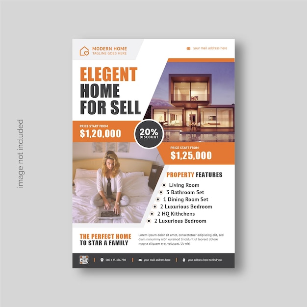 Corporate gym real estate flyer design template