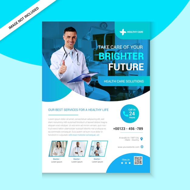 Vector corporate healthcare a4 flyer design