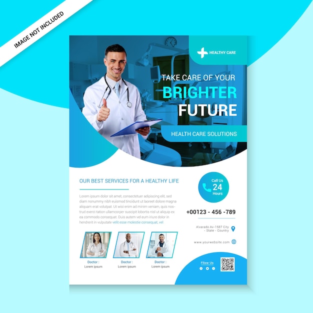 Corporate healthcare a4 flyer design