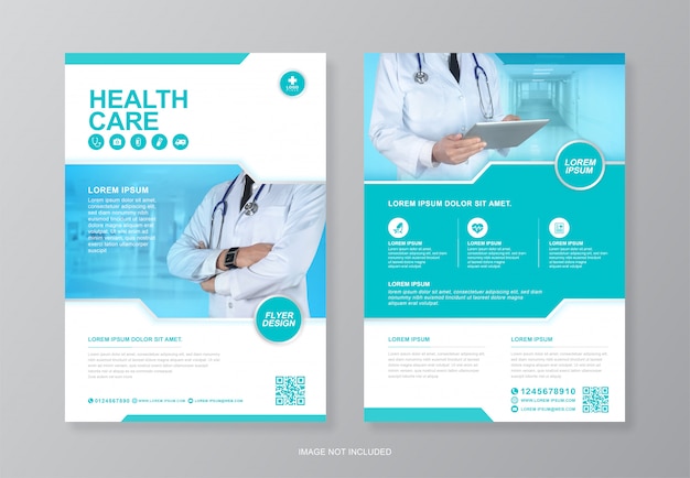 ベクトル 企業の医療および医療カバーa4チラシデザインテンプレート