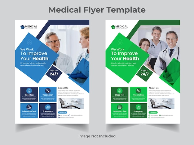 Corporate healthcare and medical a4 flyer design template