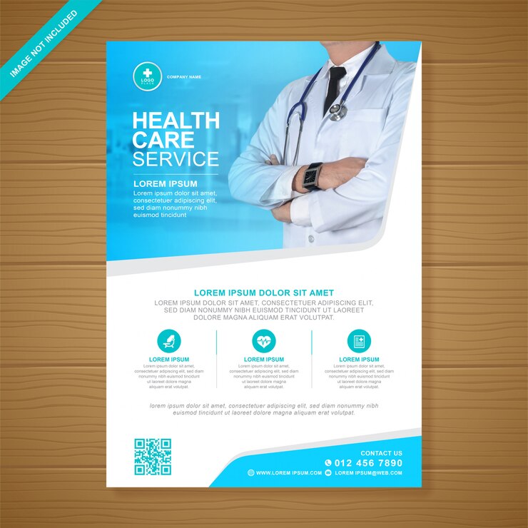 Vector corporate healthcare and medical cover a4 flyer design template