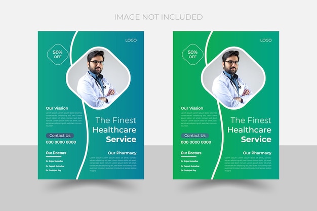 Corporate healthcare and medical flyer design template