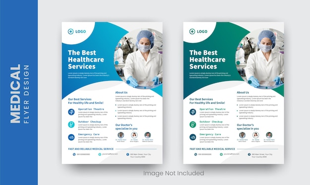 Corporate healthcare and medical flyer or poster design layout