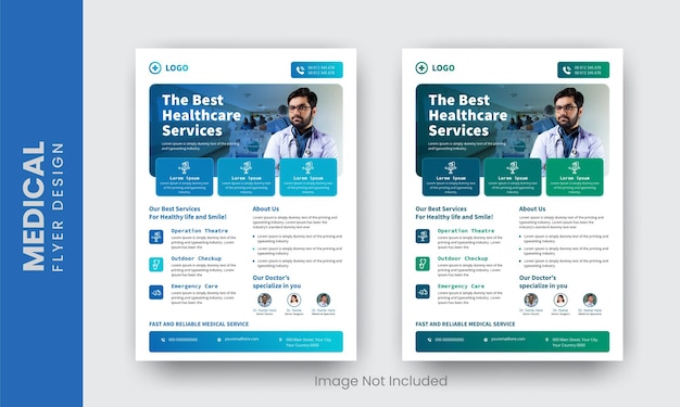 Corporate healthcare and medical flyer or poster design layout