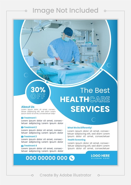 Corporate healthcare and medical flyer or poster design