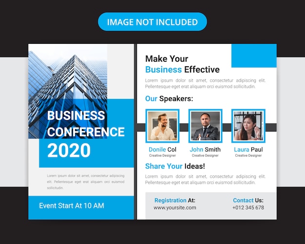 Vector corporate horizontal business conference flyer design