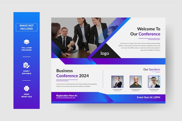 Corporate horizontal business conference flyer