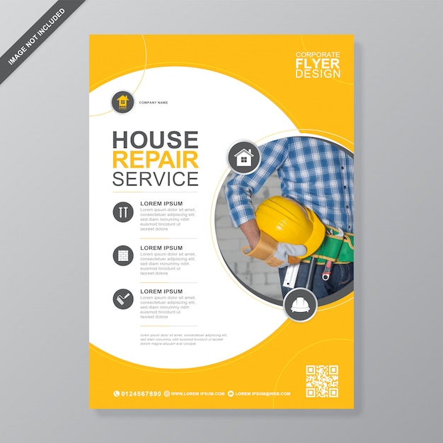 Corporate huis reparatie flyer ontwerpsjabloon