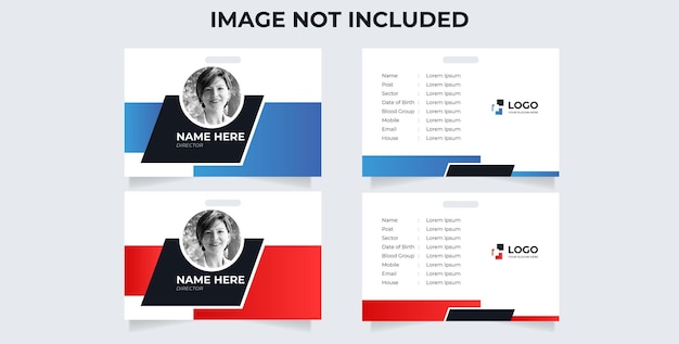 ベクトル 企業 id カードのデザイン テンプレートです。モダンな水平ときれいな赤い id カード