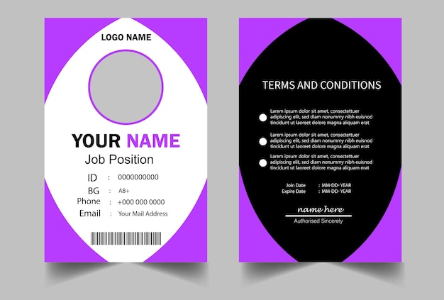 corporate id card design template