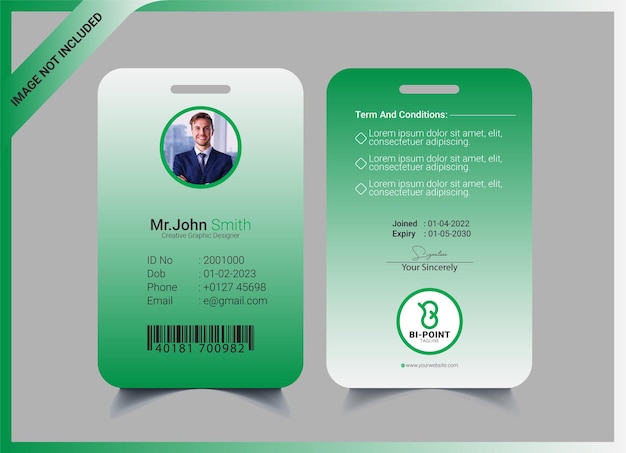 Modello di progettazione di carte d'identità corporativa