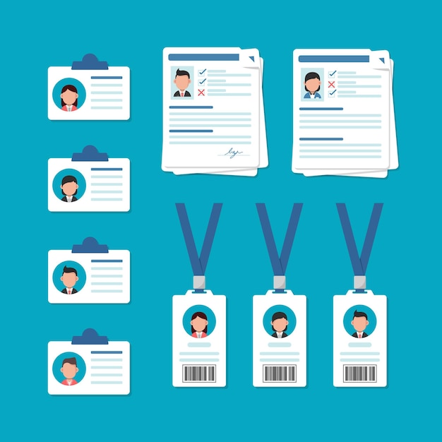 Corporate id card design templateflat design icon vector illustration