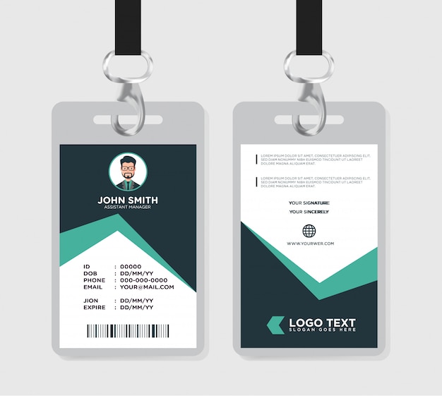 corporate id card editable template