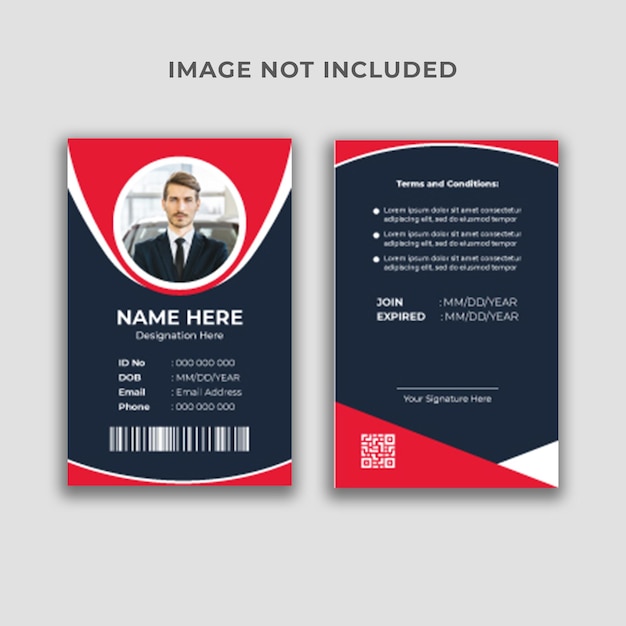 Corporate id card or employee identification card template design