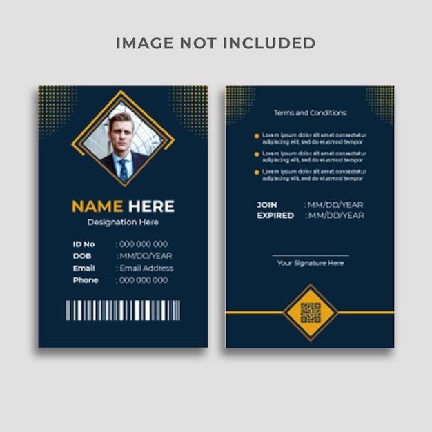 Corporate ID Card or Employee identification card template Design