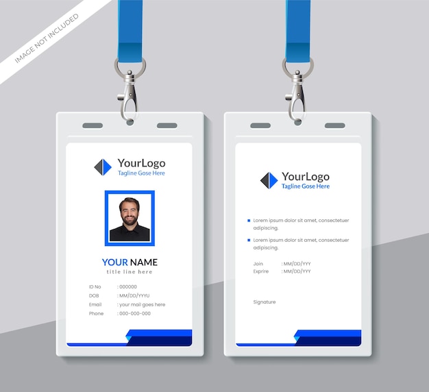 Vector corporate id card template clean id card design with realistic mockup