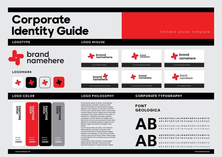 Vector corporate identity and brand guidelines poster