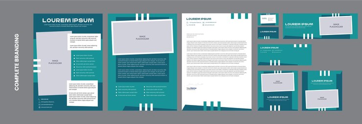 Вектор шаблон фирменного стиля фирменного стиля флаерканцтовары брендинг в социальных сетях