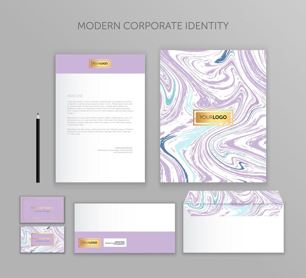 Corporate identity business set Modern stationery template design Documentation for business