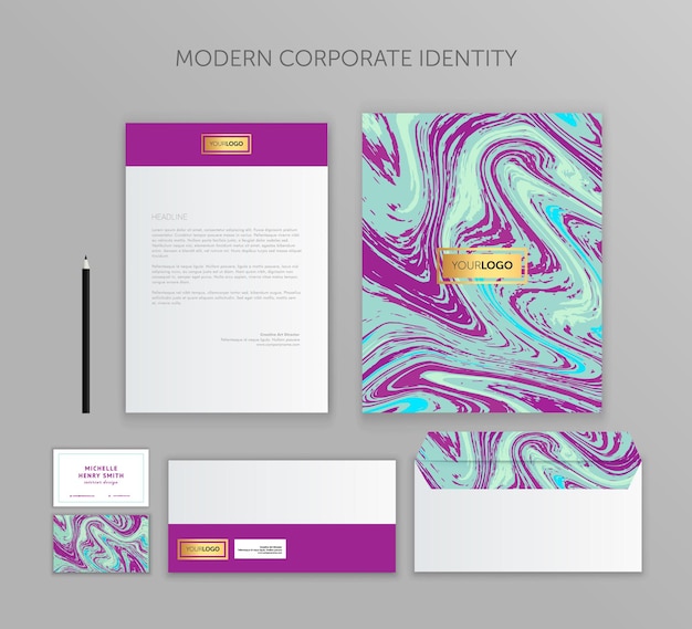 Corporate identity business set Modern stationery template design Documentation for business