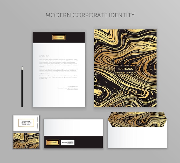 Vector corporate identity business set modern stationery template design documentation for business