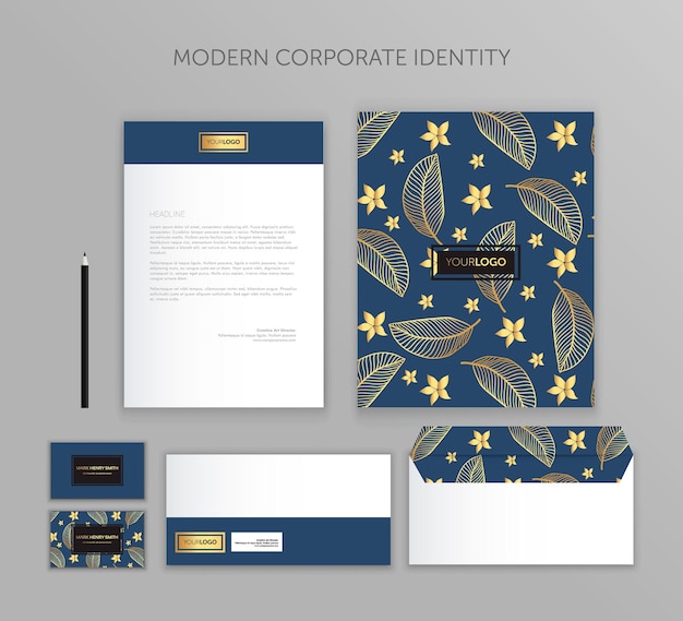 Corporate identity business set Modern stationery template design Documentation for business