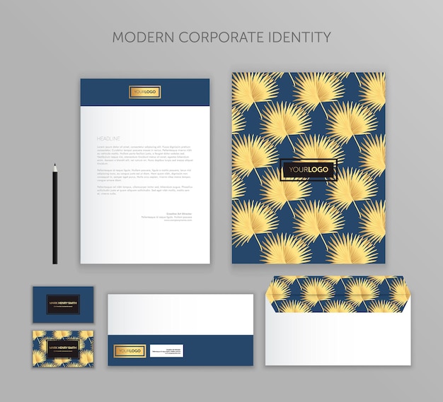 기업의 정체성 비즈니스 세트 현대 편지지 템플릿 디자인 비즈니스 문서