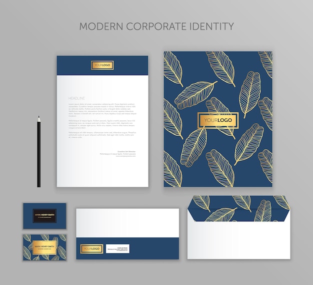 Corporate identity business set Modern stationery template design Documentation for business