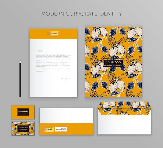 Corporate identity business set Modern stationery template design Documentation for business