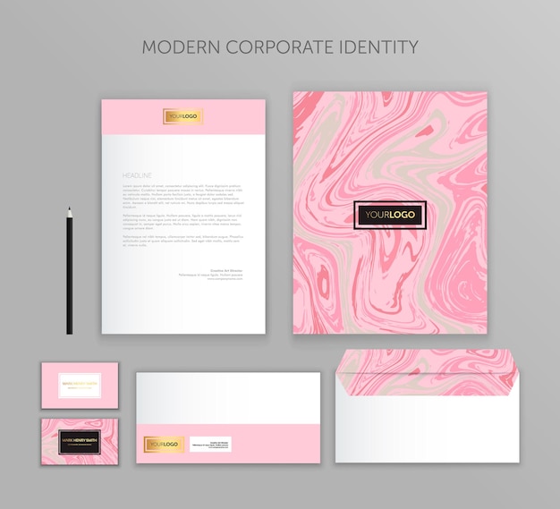 Vector corporate identity business set modern stationery template design documentation for business