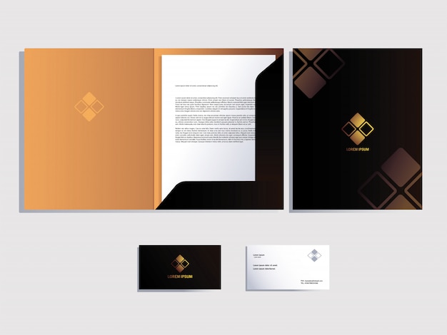 Corporate identity for business over white