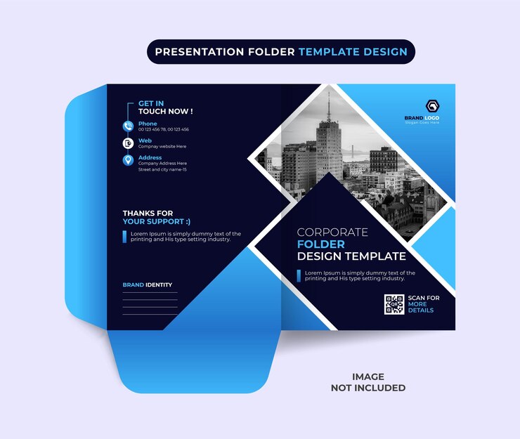 Vector corporate identity editable presentation folder company seminar template design