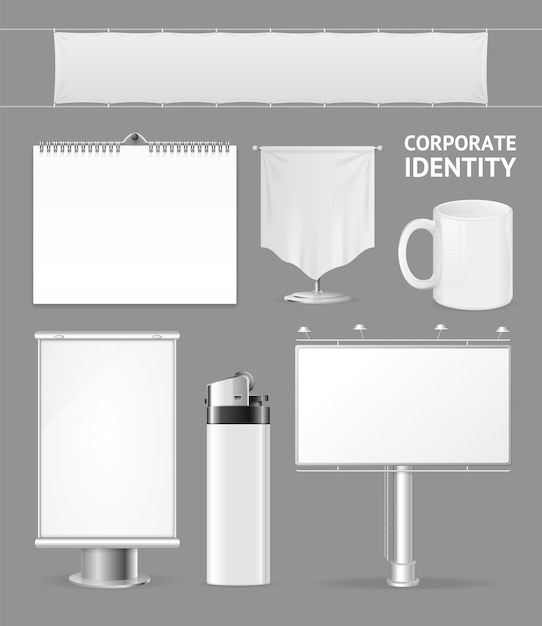 Corporate Identity Empty Blank White Set Vector