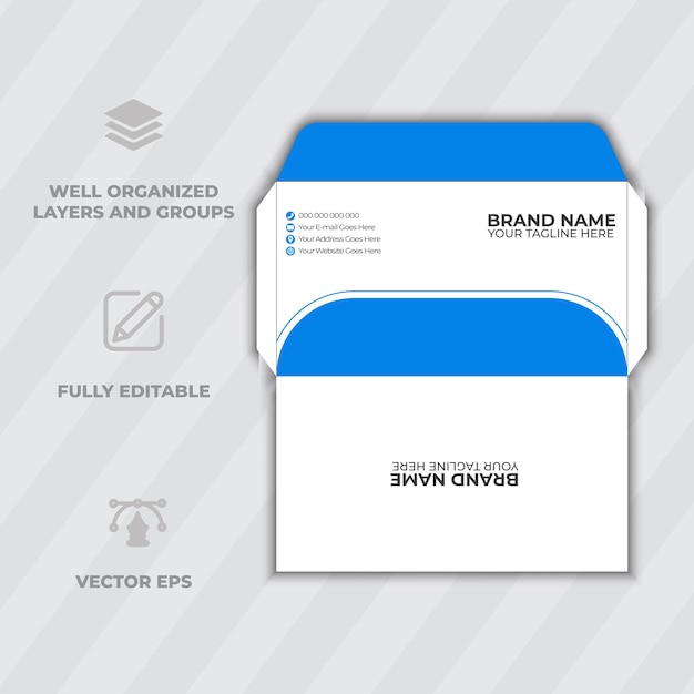 Vector corporate identity envelope creative modern envelope template paper envelope templates