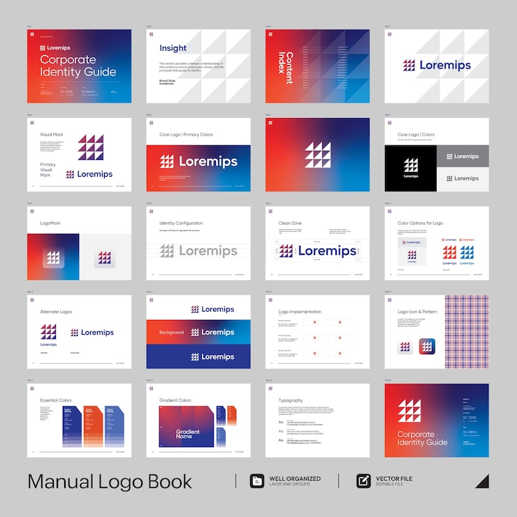 Vector corporate identity landscape book template