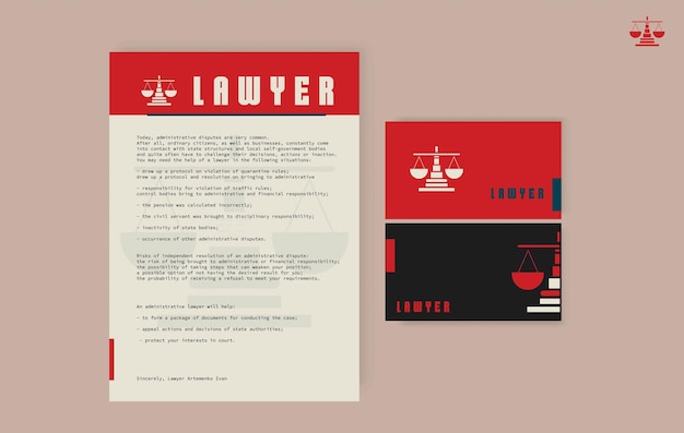 Vector corporate identity of a lawyer